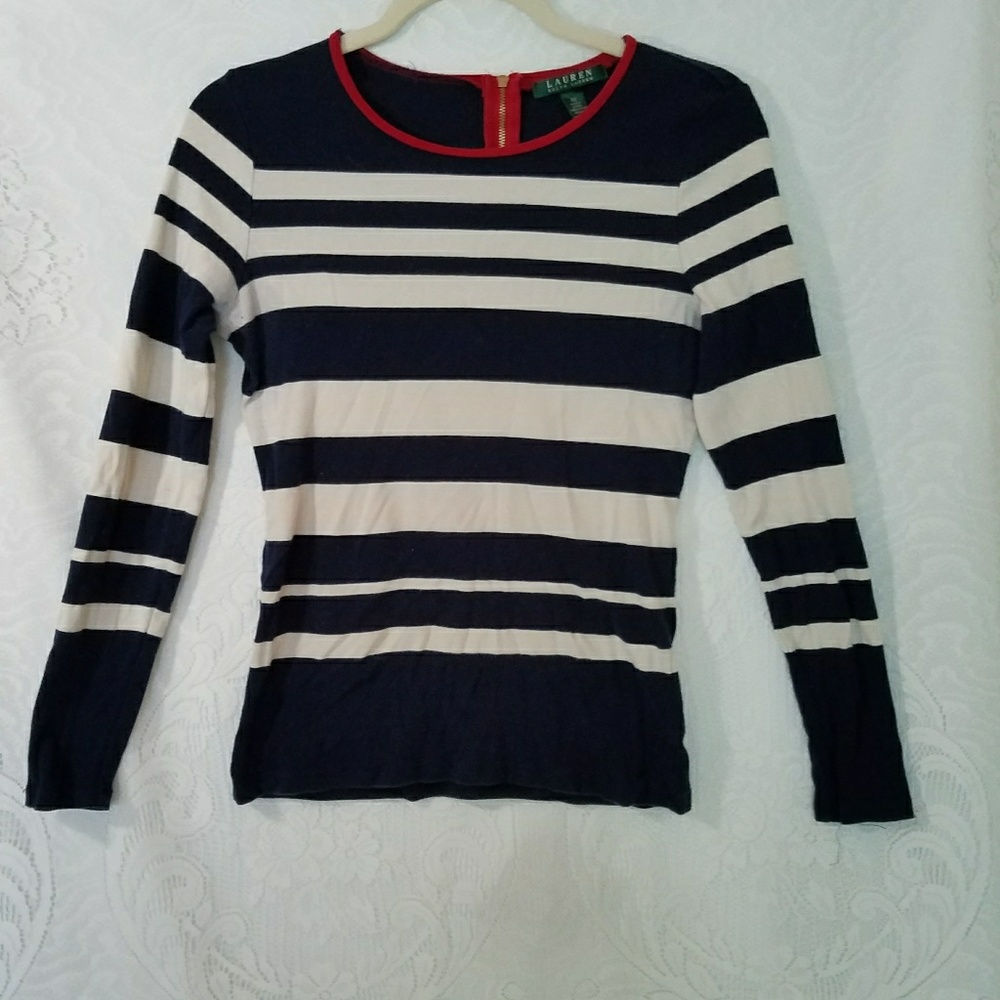 Ralph Lauren stripped cotton long sleeve top
